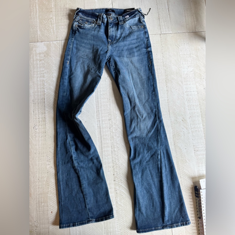 True Religion Joey Mid Rise Flare Denim Jeans